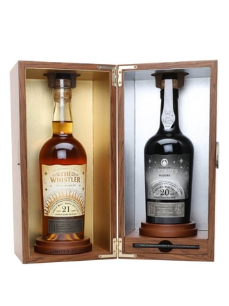The Whistler 21 Year Old Whiskey and Justino Madeira 20 Year Old Twin Pack