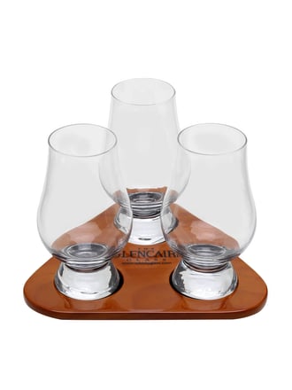 Glencairn Tasting Set / 3 x Glasses & Wooden Flight Tray