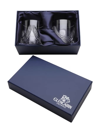 Two Glencairn Montrose Crystal Tumblers / Presentation Box