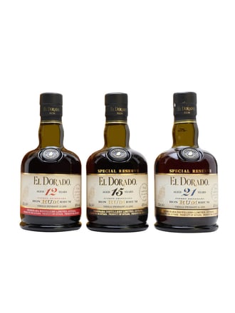 El Dorado Rum Gift Set / 12, 15 and 21 Year Old / 3x35cl