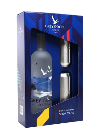 Grey Goose Vodka Magnum and Soda Can Gift Set