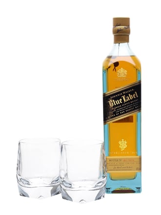 Johnnie Walker Blue Label with 2 Free Glasses Limited Edition Gift Set