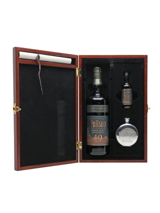 Benriach 40 Year Old + Hip Flask & Miniature