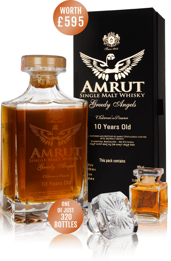 Win a bottle of Amrut Greedy Angels worth £595. Simply buy a bottle of Amrut Fusion to enter.