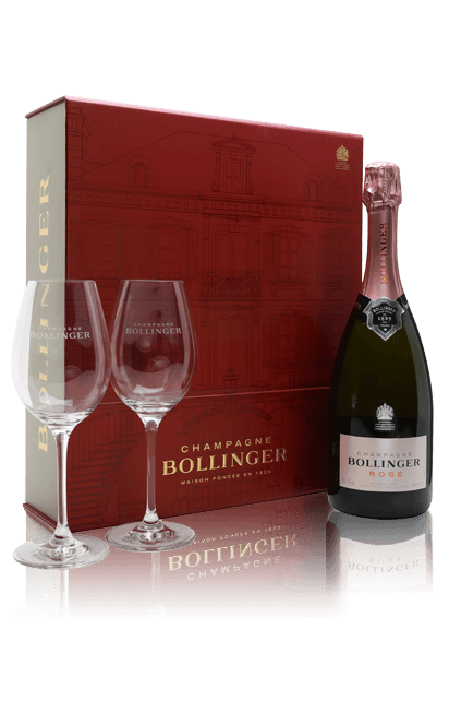 Bollinger Rose NV Champagne 2 Glasses Gift Pack