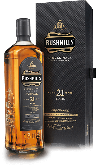 Bushmills 21 bottle with gift box