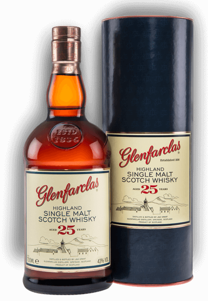 Glenfarclas 25 bottle with gift tube