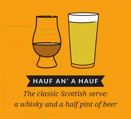 Hauf an' a hauf: The classic Scottish serve: a whisky and a half pint of beer