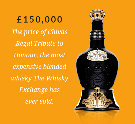 £150,000 – The price of Chivas Regal Tribute to Honour, the most expensive blended whisky The Whisky Exchange has ever sold.