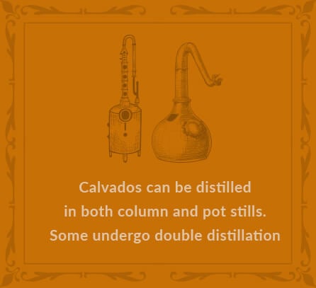 Calvados can be distilled in both column and pot stills. Some undergo double distillation.