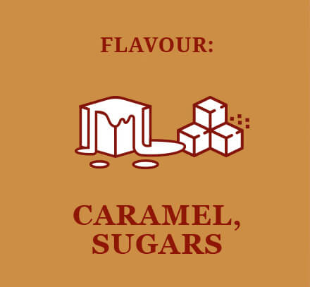 Flavour: Caramel, sugars