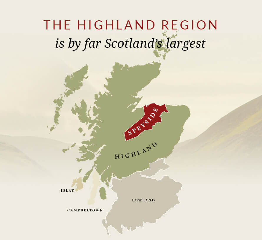 The Highland region is by far Scotland's largest.