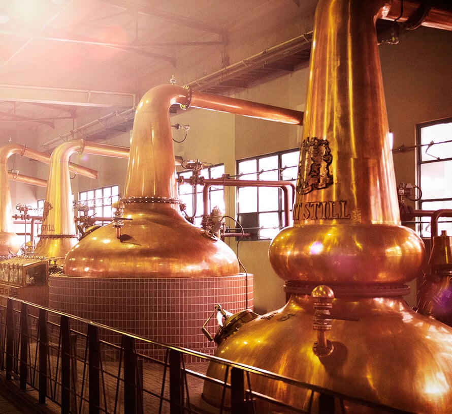 The stills at Yamazaki distillery
