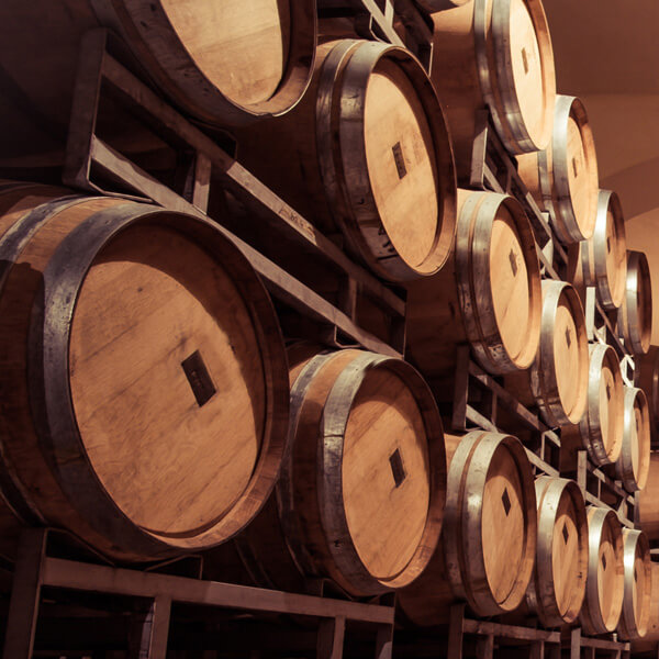 Wine waiting in barrels to be made into vermouth