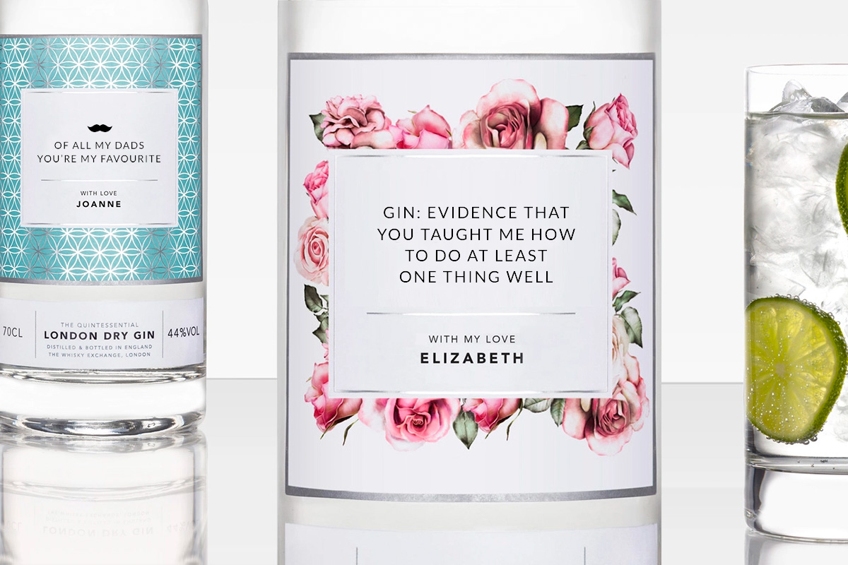 Personalised London Dry gin examples