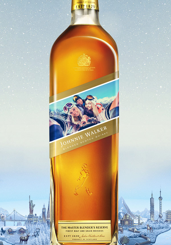 Johnnie Walker Gold Label personalised bottle