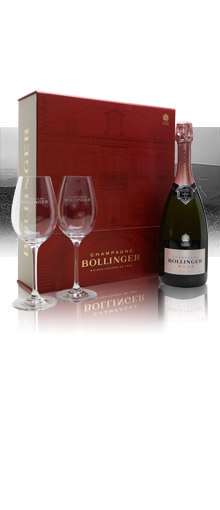 Bollinger Rose NV Champagne / 2 Glass Gift Set