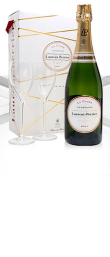 Laurent-Perrier La Cuvee Brut NV Champagne / 2 Glasses Gift Set