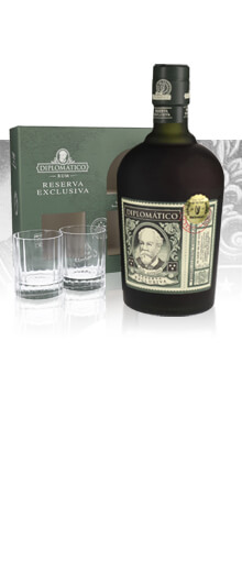Diplomatico Reserva Exclusiva Rum 2 Glasses Gift Set