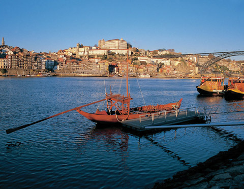 The view from Vila Nova de Gaia, home to dozens of port lodges, looking over to Porto