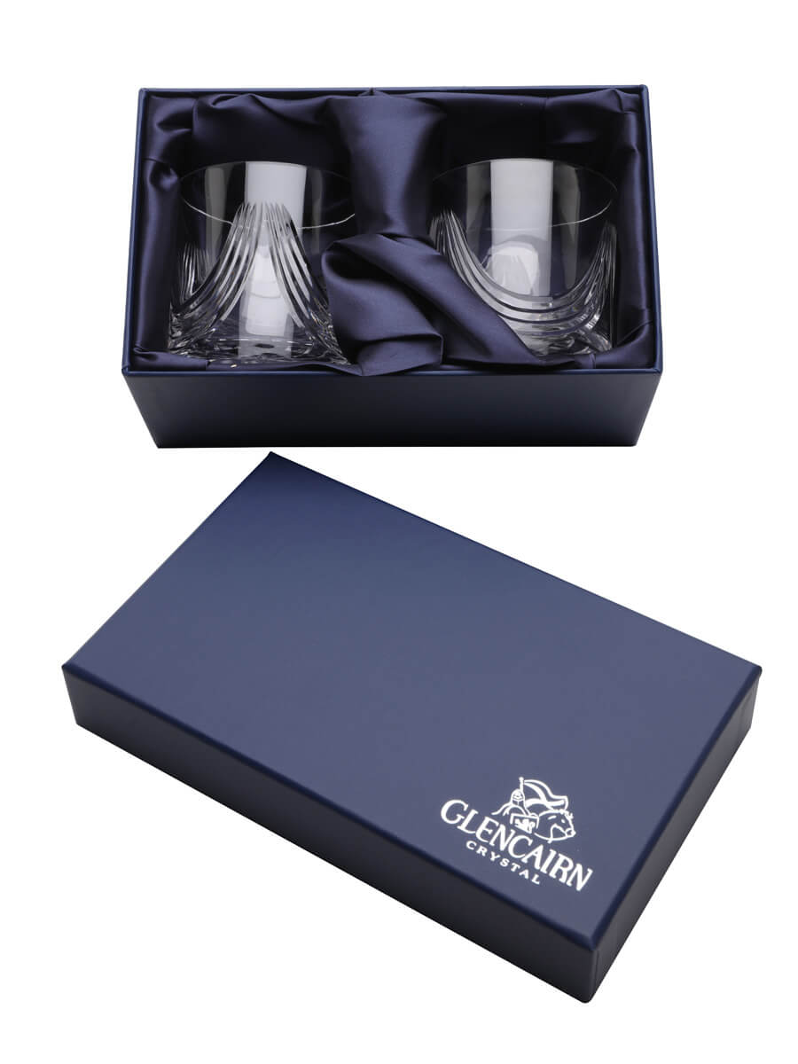 Two Glencairn Montrose Crystal Tumblers / Presentation Box