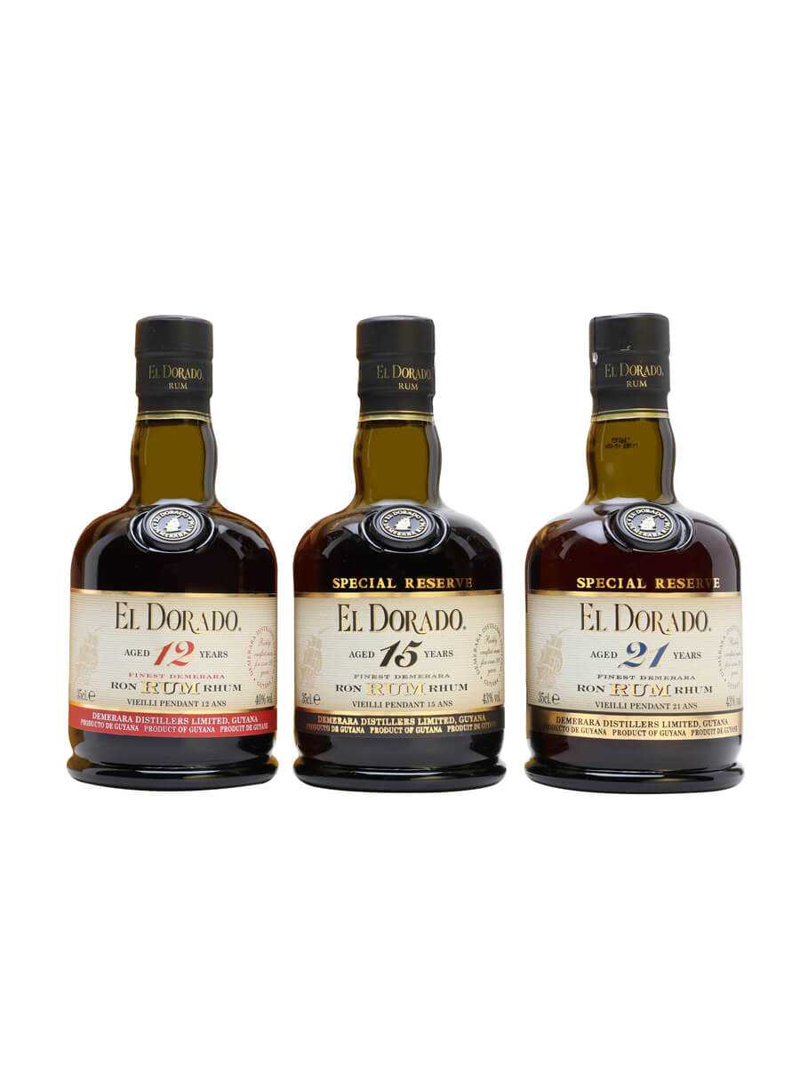 El Dorado Rum Gift Set / 12, 15 and 21 Year Old / 3x35cl